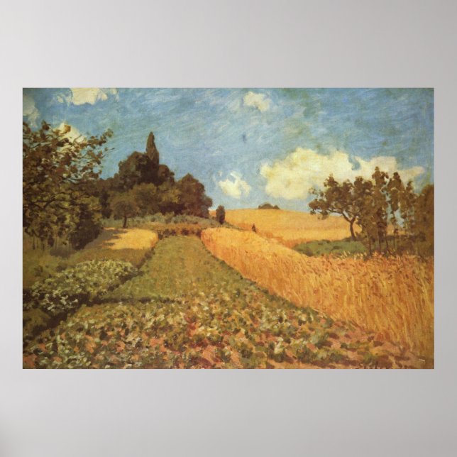 Póster Alfred Sisley Kornfeld 1873 - Cornfield Oil (Frente)