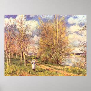 Poster Alfred Sisley Les Petits Prés em primavera