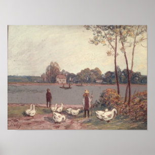 Póster Alfred Sisley nos bancos do Loing
