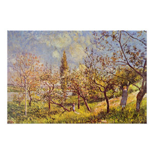 Póster Alfred Sisley Orchard em primavera