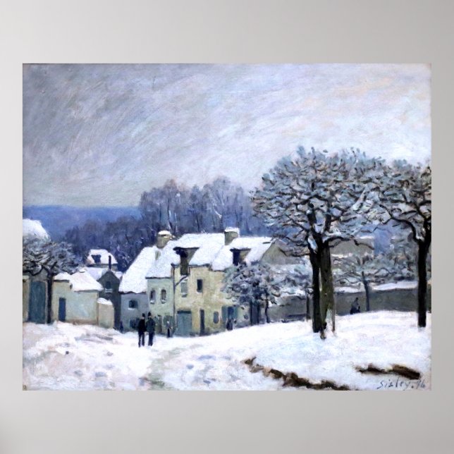 Poster Alfred Sisley Place du Chenil em Marly, neve (Frente)