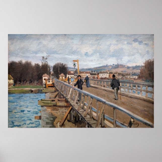 Poster Alfred Sisley - Ponte aérea de Argenteuil (Frente)
