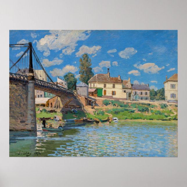 Poster Alfred Sisley - Ponte em Villeneuve-la-Garenne (Frente)
