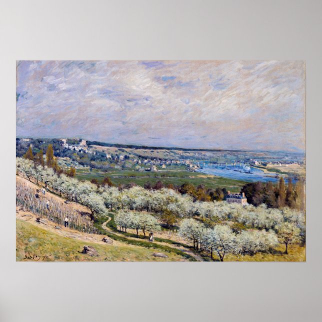 Poster Alfred Sisley - Terrace em Santo-Germain, Primaver (Frente)