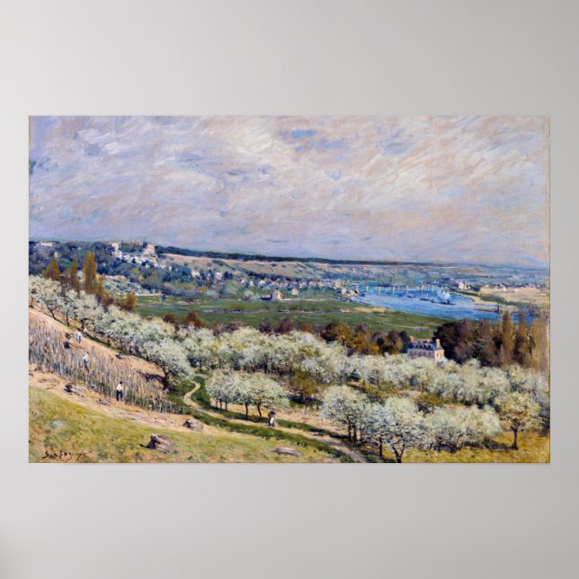 Poster Alfred Sisley - Terraço em Saint-Germain, Primaver (Frente)
