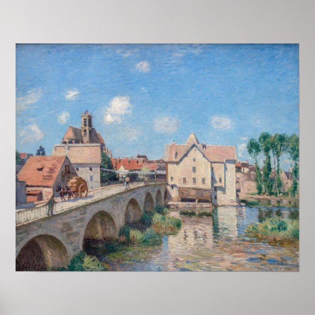 Poster Alfred Sisley trabalho de arte - Le Pont de Moret (Frente)
