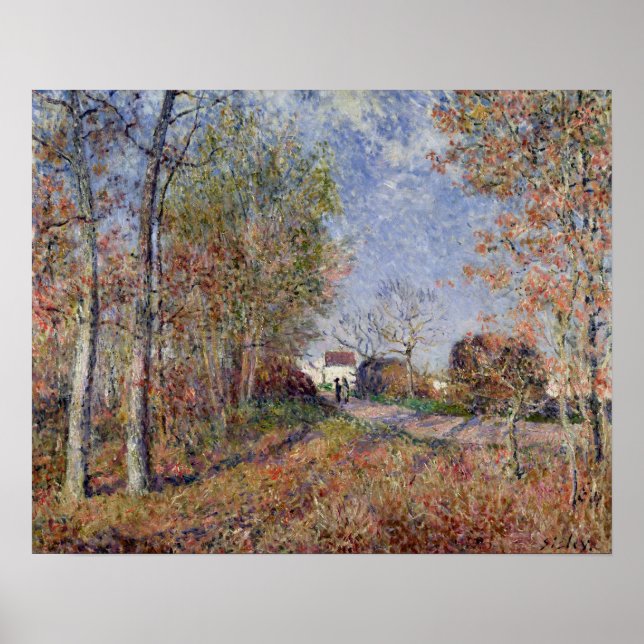 Póster Alfred Sisley | Um canto da floresta em Sablons (Frente)