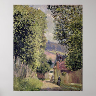 Póster Alfred Sisley uma estrada em Louveciennes