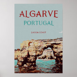 Poster Algarve Beach viagens vintage
