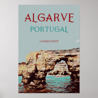 Poster Algarve Beach viagens vintage