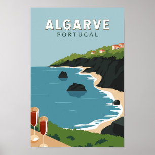 Poster Algarve Portugal Retro Viagem Art Vintage