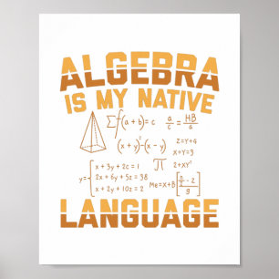 Poster Álgebra Matemática Presentes de Professores Mate