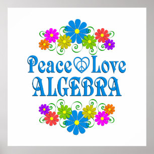 Póster Álgebra Peace Love