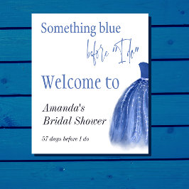 Poster Algo Azul Antes Que Eu Faça Chá de panela De Vesti