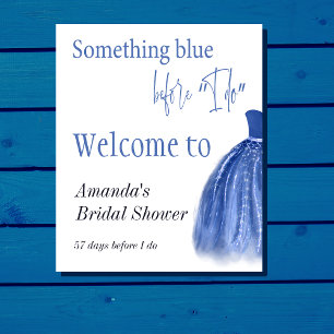 Poster Algo Azul Antes Que Eu Faça Chá de panela De Vesti