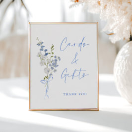 Poster Algo Azul, Cartões e Presentes de Fita de Flor Sel