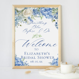 Poster Algo de Chá de panela Hydrangea Azul Bem-vindo