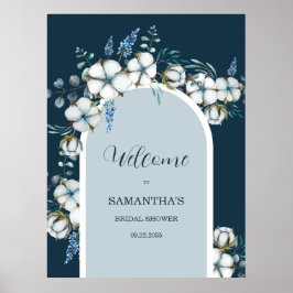 Poster Algodão e sinal de boas-vindas do Chá de panela de