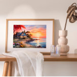 Poster Algodão Encantador Tranquilo de Capa<br><div class="desc">Título: "Horizonte-Ouro Retreat: Digital Oil Painting of Sunset Seascape with Charming Coastal Cottage" Incluindo na beleza serena de um paraíso costeiro com esta cativante pintura digital de óleo, retratando uma paisagem do pôr do sol mesmerante adornada por uma casota encantadora. Feito com fineza artística, esse trabalho de arte impressionante captura...</div>