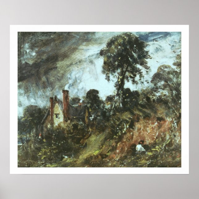 Póster Algodão entre árvores com Sandbank, c.1830-36 (oi) (Frente)