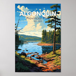Poster Algonquin Provincial Park Viagem Art Vintage