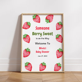 Poster Alguém Berry Sweet Strawberry Chá de fraldas Bem-v