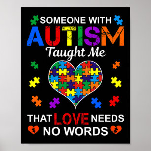 Poster Alguém com Autismo Ensinou-me Que Amor Não Precisa