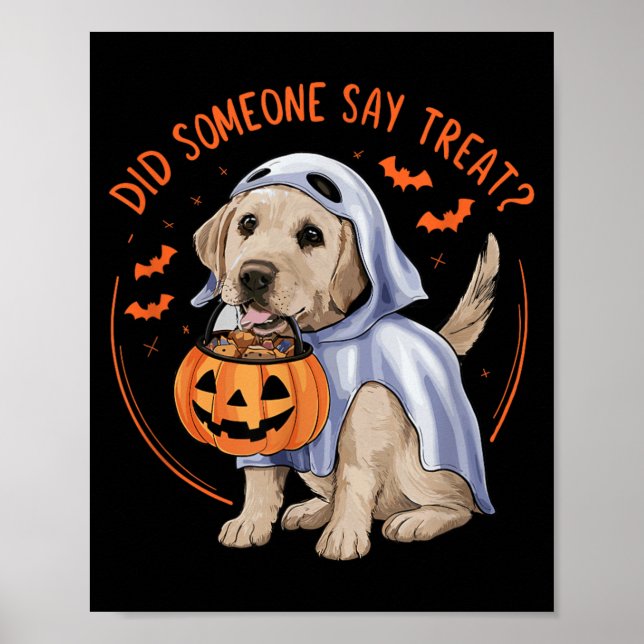 Poster Alguém Disse Brinquedo_ Labrador de Halloween (Frente)