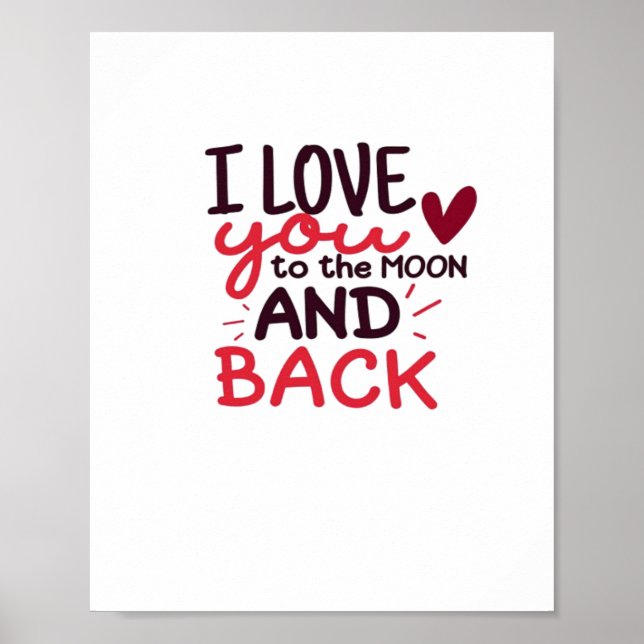 Poster Alguém Especial Eu Te Amo Até a Lua e de Volta Ele (Frente)