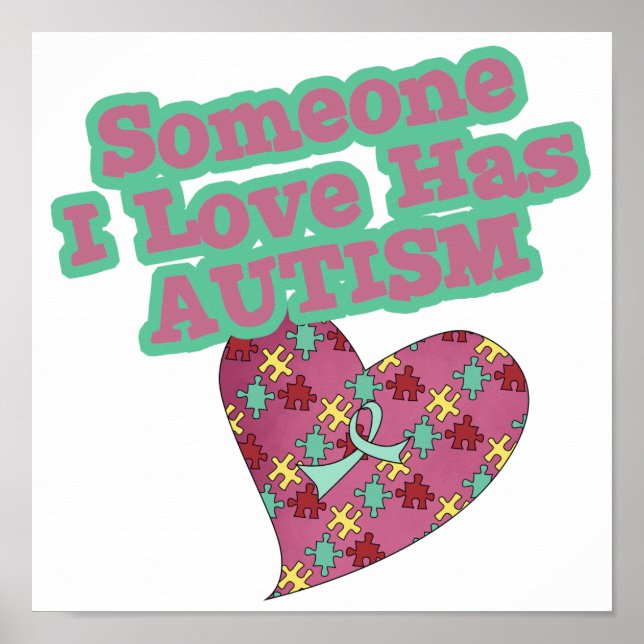 Póster Alguém Que Eu Amo Tem Autismo (Frente)