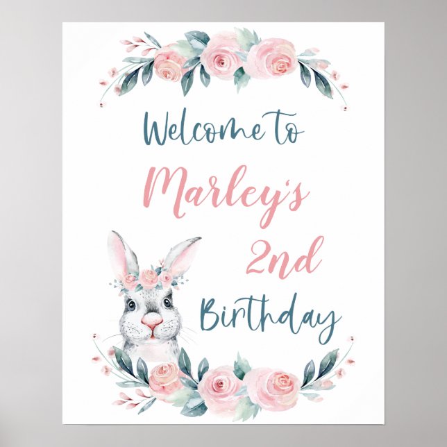 Poster Algum Coelho de Aniversário, Sinal de Boas-Vindas  (Frente)
