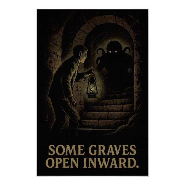 Póster Alguns Graves se abrem para dentro - Uma descida e (Frente)