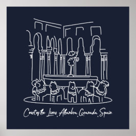 Poster Alhambra Court of the Lions 1