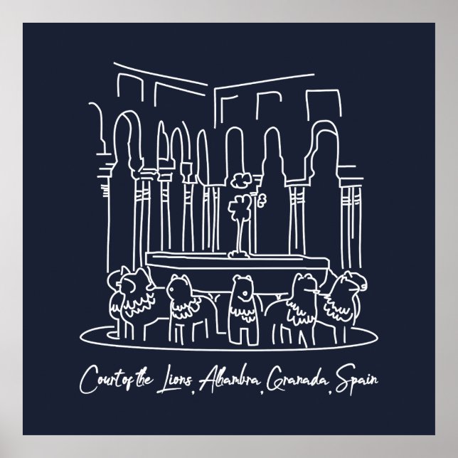 Poster Alhambra Court of the Lions 1 (Frente)