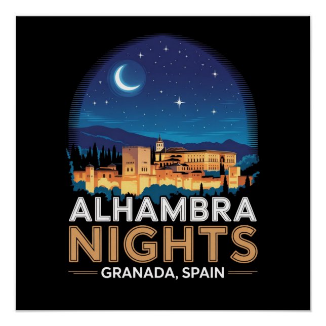 Póster Alhambra Nights - Granada Espanha (Frente)