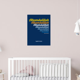 Poster Alhamdulillah Typografia Royal Blue Nursery Person