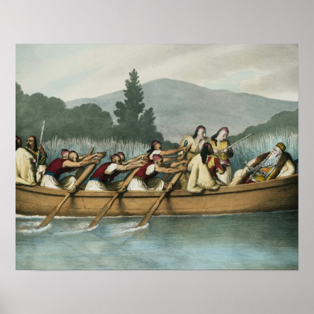 Poster Ali Pasha (1741-1822) da caça de Janina no lago Bu (Frente)