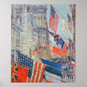 Póster Aliados dia, em maio de 1917 por Childe Hassam,