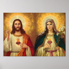 Poster Aliança de Corações de Jesus e Maria Immaculada