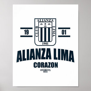 Poster Alianza Lima Peru Homens Mulheres Futebol Escudo P