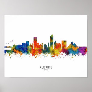 Poster Alicante Espanha Skyline