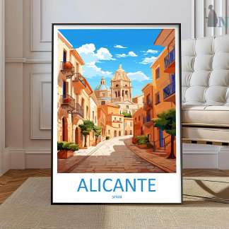 Poster Alicante Travel Print Wall Art Alicante Wall Hangi