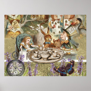 Poster Alice Adventures em Wonderland Mad Tea Party