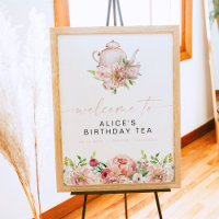 ALICE Blush Floral Birthday Tea Brunch Bem-vindo