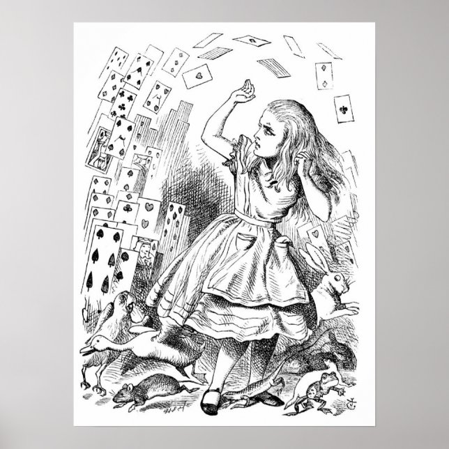 Póster Alice com Cartões (Frente)