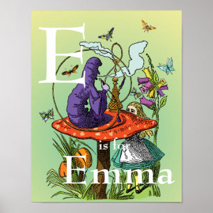 Póster Alice e a lagarta na Terra das Maravilhas