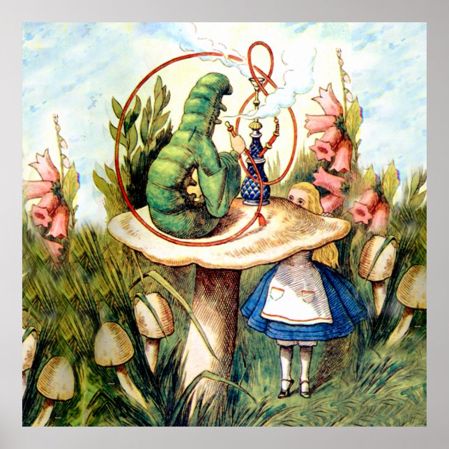 Póster Alice e a lagarta na Terra das Maravilhas (Frente)