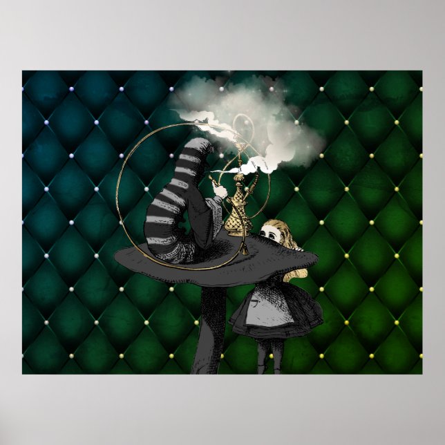 Poster Alice e Caterillar Wonderland (Frente)