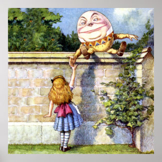 Póster Alice e Humpty Dumpty na Terra das Maravilhas