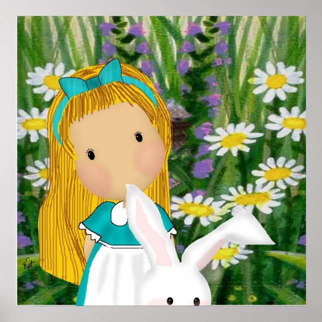 Poster Alice e o Coelho Branco (Frente)